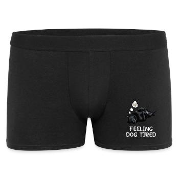 Propriétaire de berger noir fatigué par le chien - Boxer Homme - noir - Devant