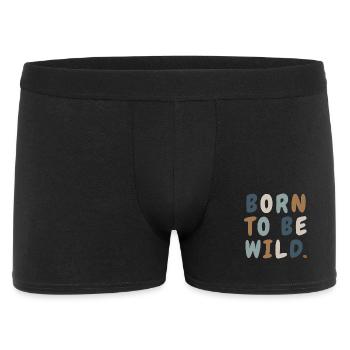 Born Wild Boho Cute Minimalist Shirt - Männer Boxer Shorts - Schwarz - Vorne