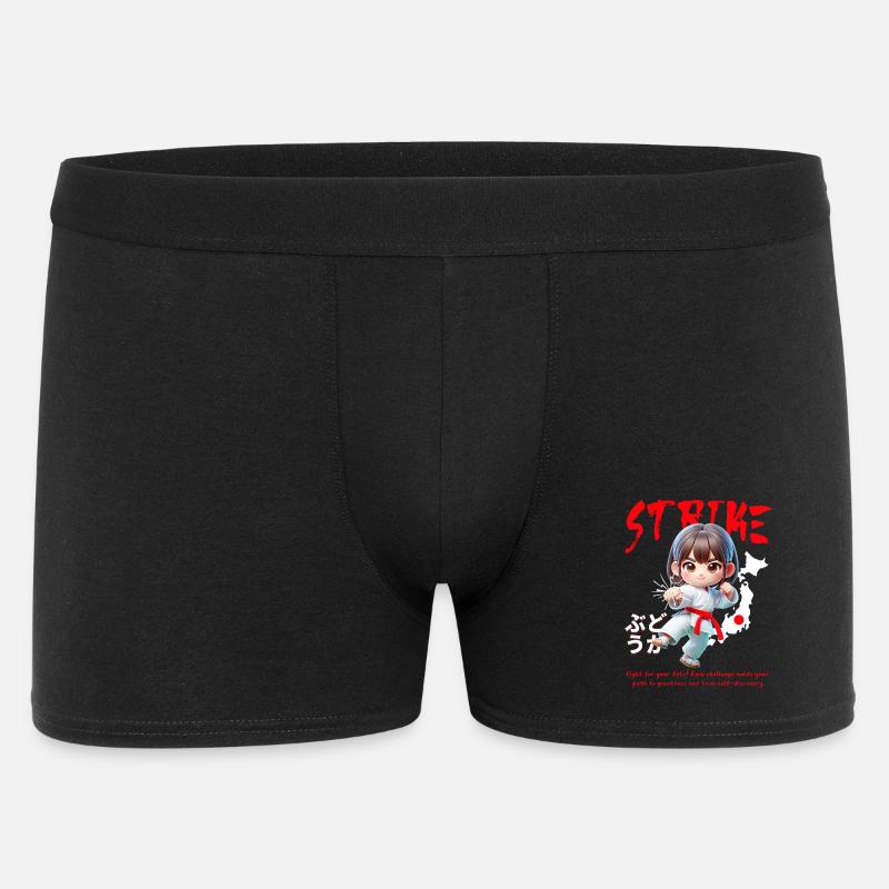 Chibi Karateheld Strike - Männer Boxer Shorts - Schwarz