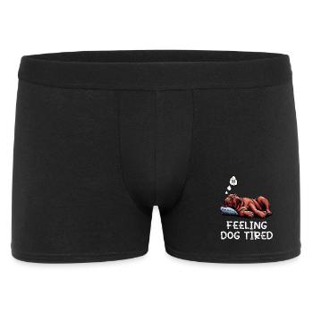 Feeling Dog Tired Bordeaux Dogge Bordeauxs  - Männer Boxer Shorts - Schwarz - Vorne