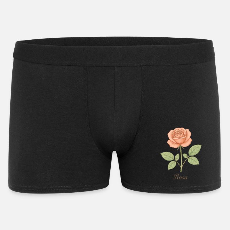 Vintage Rose - Männer Boxer Shorts - Schwarz