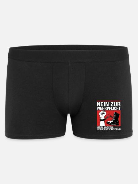 Nein Zur Wehrpflicht - Männer Boxer Shorts - Schwarz