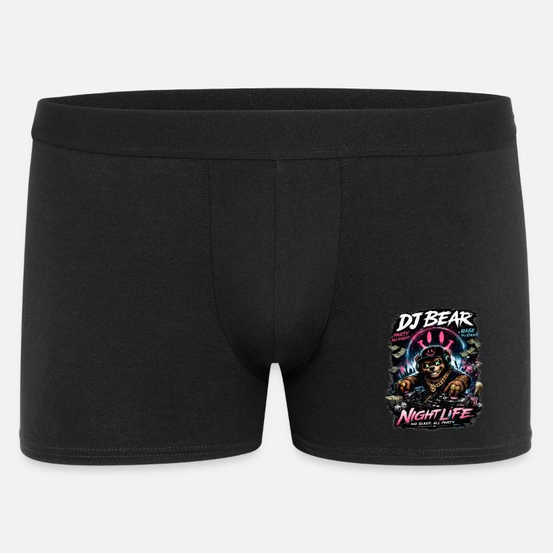 DJ Bear Nachtleben Orso Neon - Männer Boxer Shorts - Schwarz