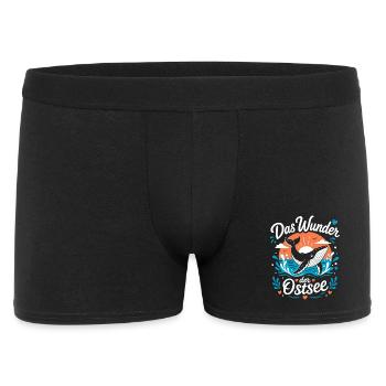 Wunder der Ostsee – Wal & Sonne - Männer Boxer Shorts - Schwarz - Vorne