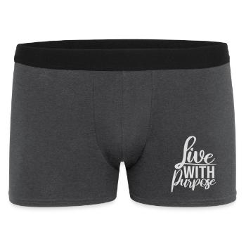 Vivre avec un but motivation sensée Mentalité dire - Boxer Homme - charbon - Devant