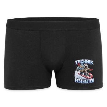 Brillenlangur auf der Zuckerstange - Männer Boxer Shorts - Schwarz - Vorne