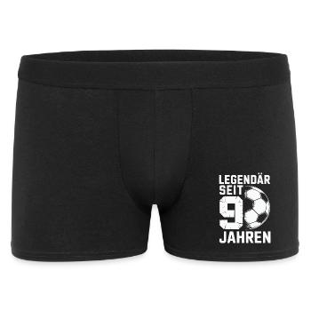 Geburtstag 9 Jahre Fussball - Männer Boxer Shorts - Schwarz - Vorne