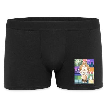 Bubble Tea Boba Drôle de Lapin mignon - Boxer Homme - noir - Devant