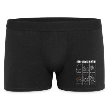 Gründe warum ich zu spät bin Lustiges Angler Motiv - Männer Boxer Shorts - Schwarz - Vorne