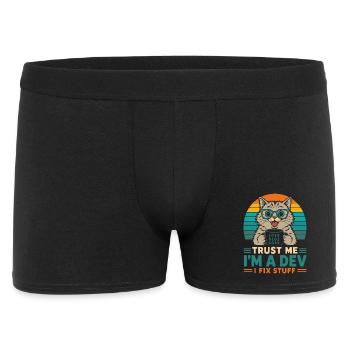 Trust Me I'm a Dev – Programmer Cat - Men's Boxer Shorts - black - Front
