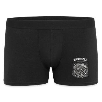 Wanderer-Kompass-Berg-Design - Männer Boxer Shorts - Schwarz - Vorne