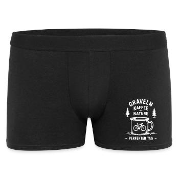 Gravel Kaffee Natur Fahrrad-Tasse - Männer Boxer Shorts - Schwarz - Vorne