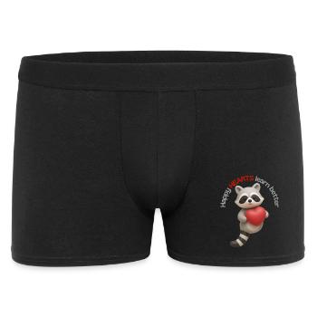 Happy Hearts learn better - Männer Boxer Shorts - Schwarz - Vorne