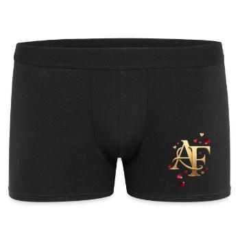 Goldenes Monogramm AE mit Herzen - Männer Boxer Shorts - Schwarz - Vorne