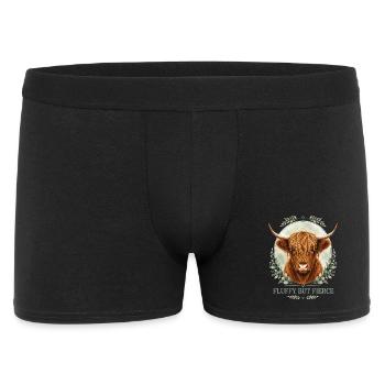 Flauschige, aber furchtlose Highlander-Sammlung - Männer Boxer Shorts - Schwarz - Vorne