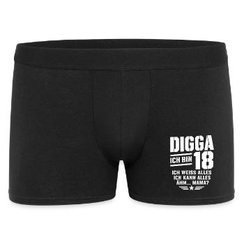 18. Geburtstag Junge Mädchen 18 Jahre 2008 lustig  - Männer Boxer Shorts - Schwarz - Vorne