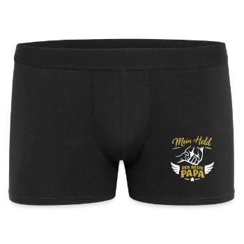 Mein Held Der Beste Papa - Männer Boxer Shorts - Schwarz - Vorne