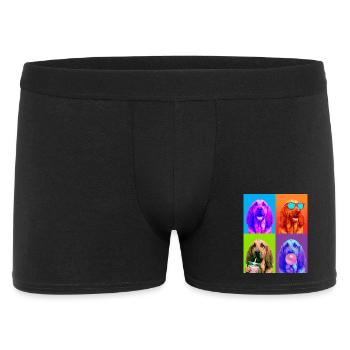 Hunde Bluthund Hund - Männer Boxer Shorts - Schwarz - Vorne