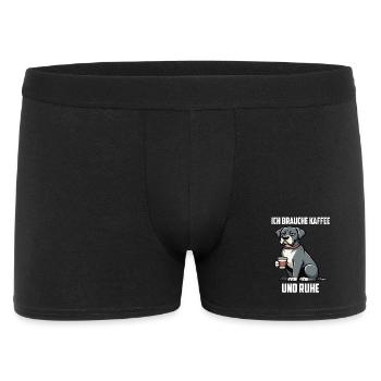 Ich Brauche Kaffee und Ruhe Deutsche Dogge Doggen  - Männer Boxer Shorts - Schwarz - Vorne