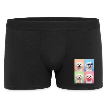 Hunde Malteser Hund - Männer Boxer Shorts - Schwarz - Vorne