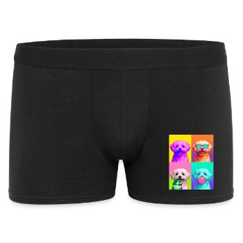 Hunde Malteser Hund - Männer Boxer Shorts - Schwarz - Vorne