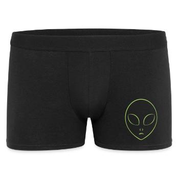 Alien tête symbole abstrait minimaliste - Boxer Homme - noir - Devant