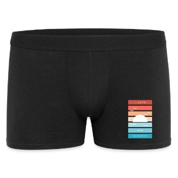 Citation de 'J’adore les couchers de soleil' pour les amateurs de plage - Boxer Homme - noir - Devant