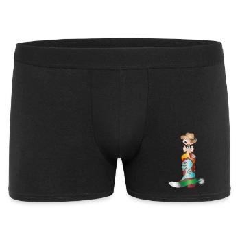 petit ver de terre comme cow-boy dans une botte occidentale - Boxer Homme - noir - Devant