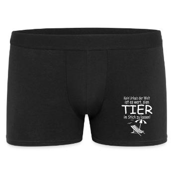 Kein Urlaub ohne Tier - Männer Boxer Shorts - Schwarz - Vorne