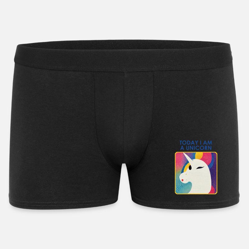 Licorne avec devise – Design unique - Boxer Homme - noir