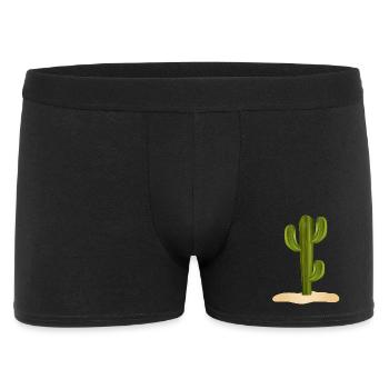 Grand cactus vert dans le désert dans le sable - Boxer Homme - noir - Devant