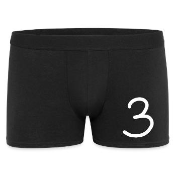 3 Number three number white Birthday - Men's Boxer Shorts - black - Front