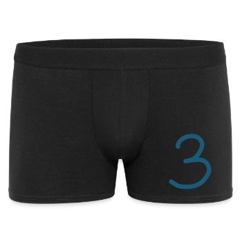 3 Nummer drei Zahl Geburtstag - Männer Boxer Shorts - Schwarz - Vorne