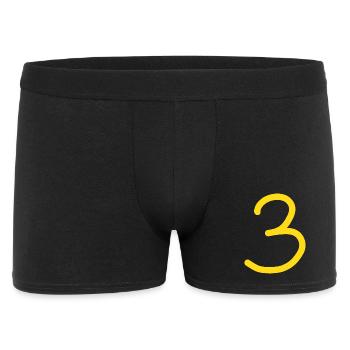 3 Nummer drei Zahl Geburtstag - Männer Boxer Shorts - Schwarz - Vorne
