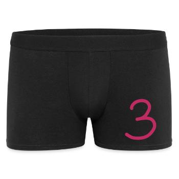 3 Nummer drei Zahl Geburtstag - Männer Boxer Shorts - Schwarz - Vorne