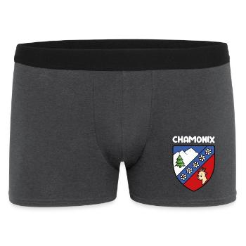 Drapeau Mignon Chamonix Mont Blanc Haute Savoie - Boxer Homme - charbon - Devant
