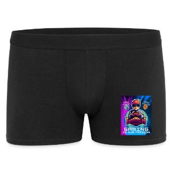 Spruch Gaming is our Passion Worldwide Fun T-Shirt - Männer Boxer Shorts - Schwarz - Vorne