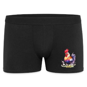 Stolzer Hahn - Männer Boxer Shorts - Schwarz - Vorne