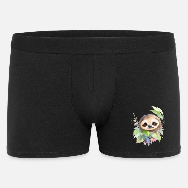 Faultier - Männer Boxer Shorts - Schwarz