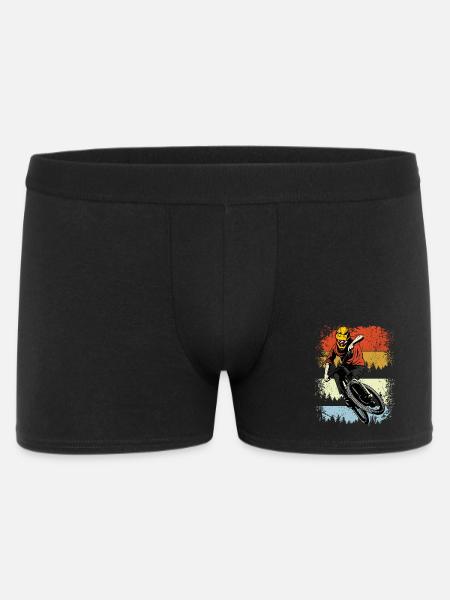 Retro BMX Rider on Sunset Stripes - Men's Boxer Shorts - black