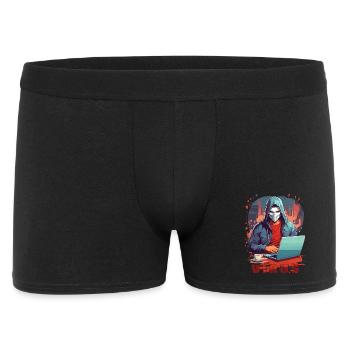 Anonymous Hacker - Männer Boxer Shorts - Schwarz - Vorne