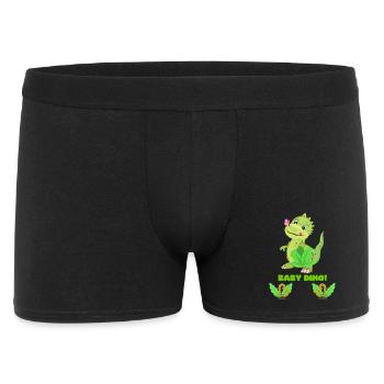 mignon bébé dinosaure fantaisie illustration - Boxer Homme - noir - Devant