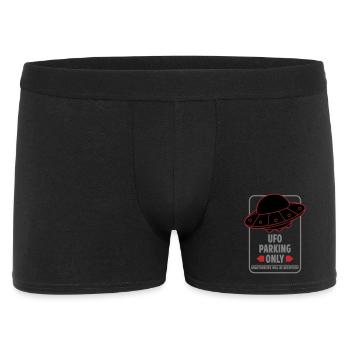 Ufo Parking Only | Farben änderbar - Männer Boxer Shorts - Schwarz - Vorne