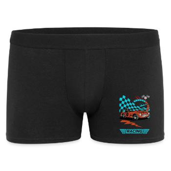 Oldtimer Rennwagen Flitzer Illustration - Männer Boxer Shorts - Schwarz - Vorne
