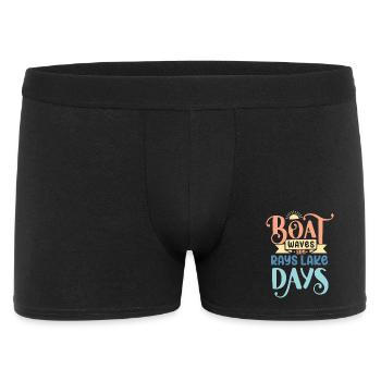 Boot Wellen Sonnenstrahlen See Tage - Männer Boxer Shorts - Schwarz - Vorne
