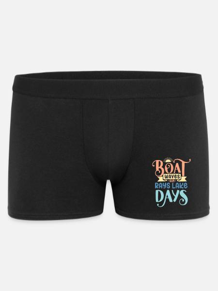 Boat Waves Sun Rays Lake Days - Men's Boxer Shorts - black