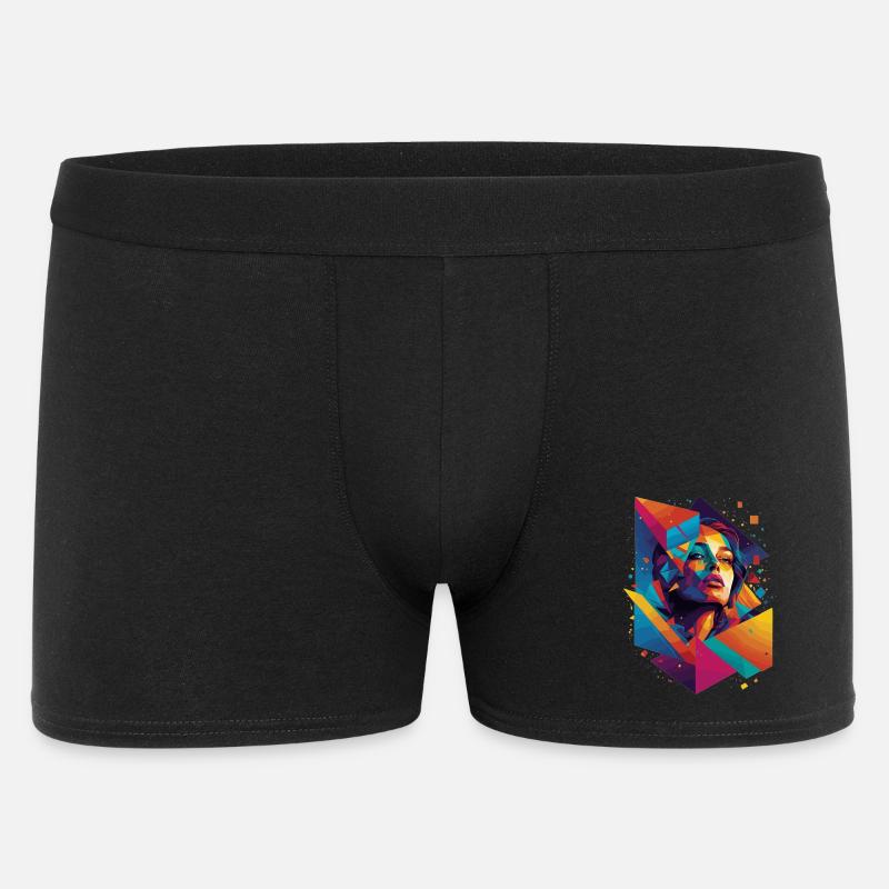 Moderne Gesichts Kunst - Männer Boxer Shorts - Schwarz