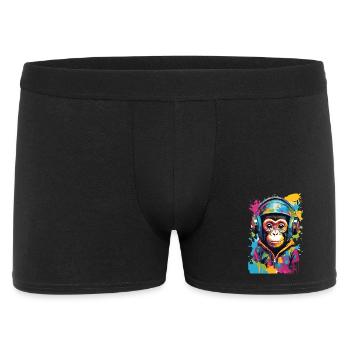 Colorful monkey with headphones - Men's Boxer Shorts - black - Front