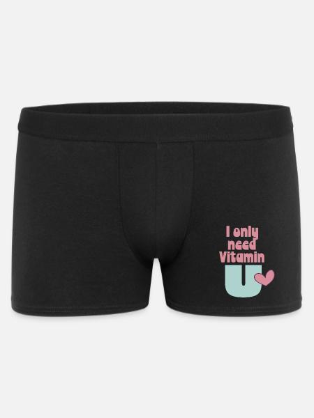 I only need Vitamin U - Männer Boxer Shorts - Schwarz