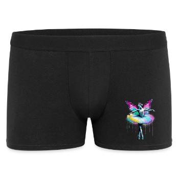 Ballerina mit Schmetterlingsflügeln, Schmetterlingen, Tutu - Männer Boxer Shorts - Schwarz - Vorne
